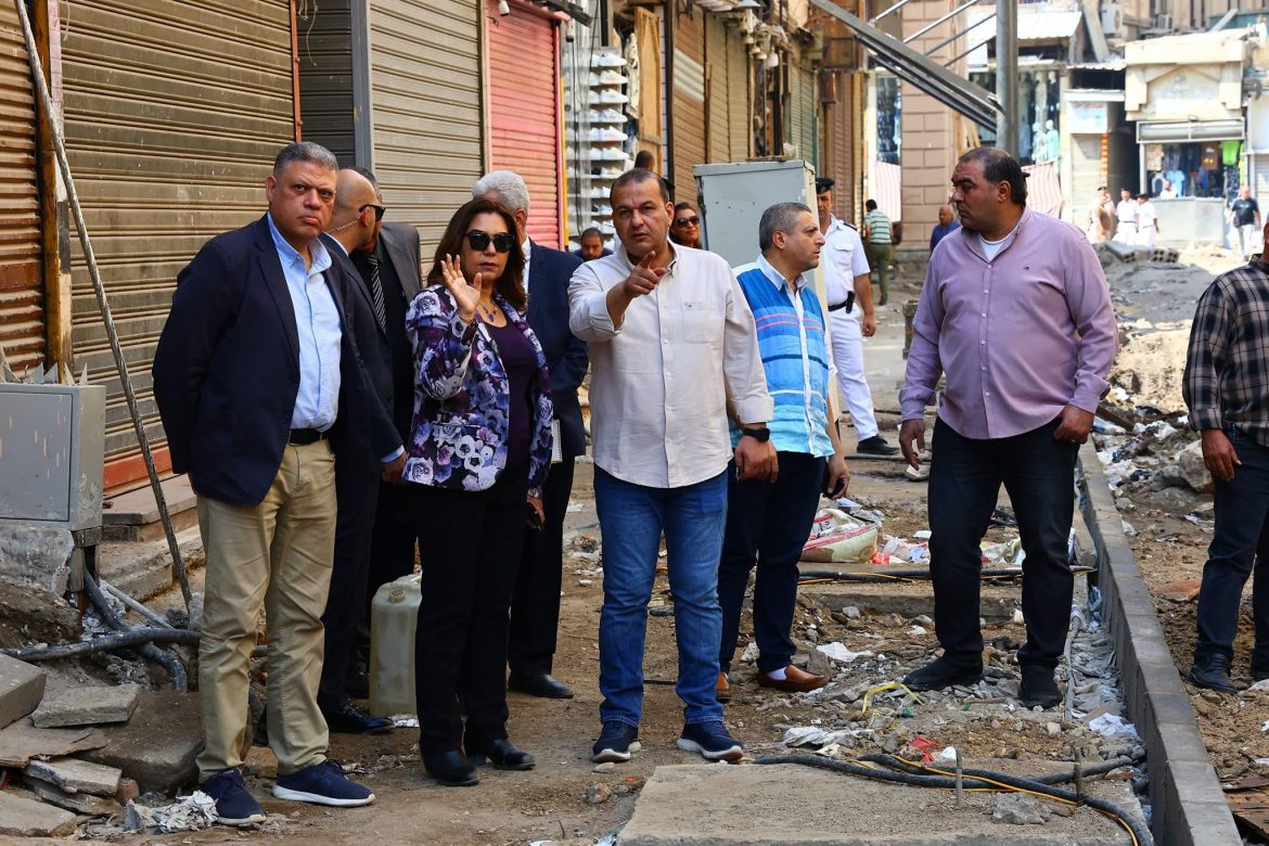 وزيرة التنمية المحلية تتفقد أعمال تنفيذ المرحلة الأولى من تطوير سوق العتبة
