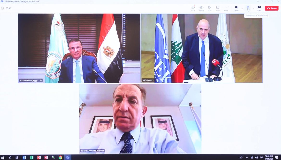 وزير الزراعة يؤكد دعم مصر للقطاع الزراعي اللبناني وتعزيز التعاون لضمان انسياب السلع الزراعية بين البلدين وزير الزراعة يؤكد دعم مصر للقطاع الزراعي اللبناني وتعزيز التعاون لضمان انسياب السلع الزراعية بين البلدين