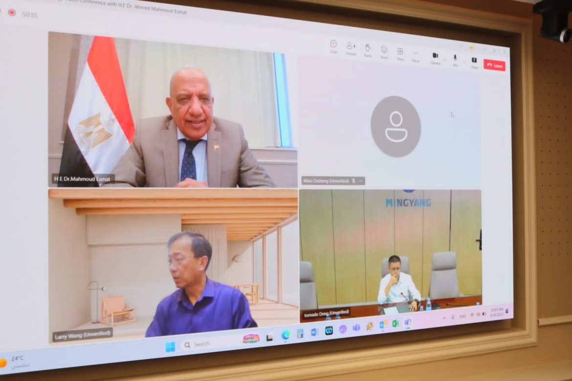 وزير الكهرباء يبحث الاستثمار في مجالات الطاقة المتجددة مع شركة مينج يانج الصينية