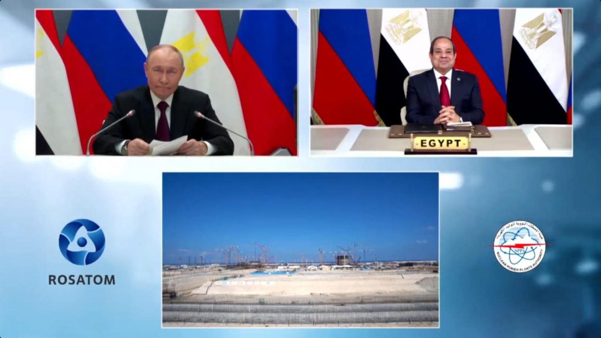 الرئيس السيسي يشارك مراسم تركيب وعاء ضغط المفاعل بمحطة الضبعة النووية