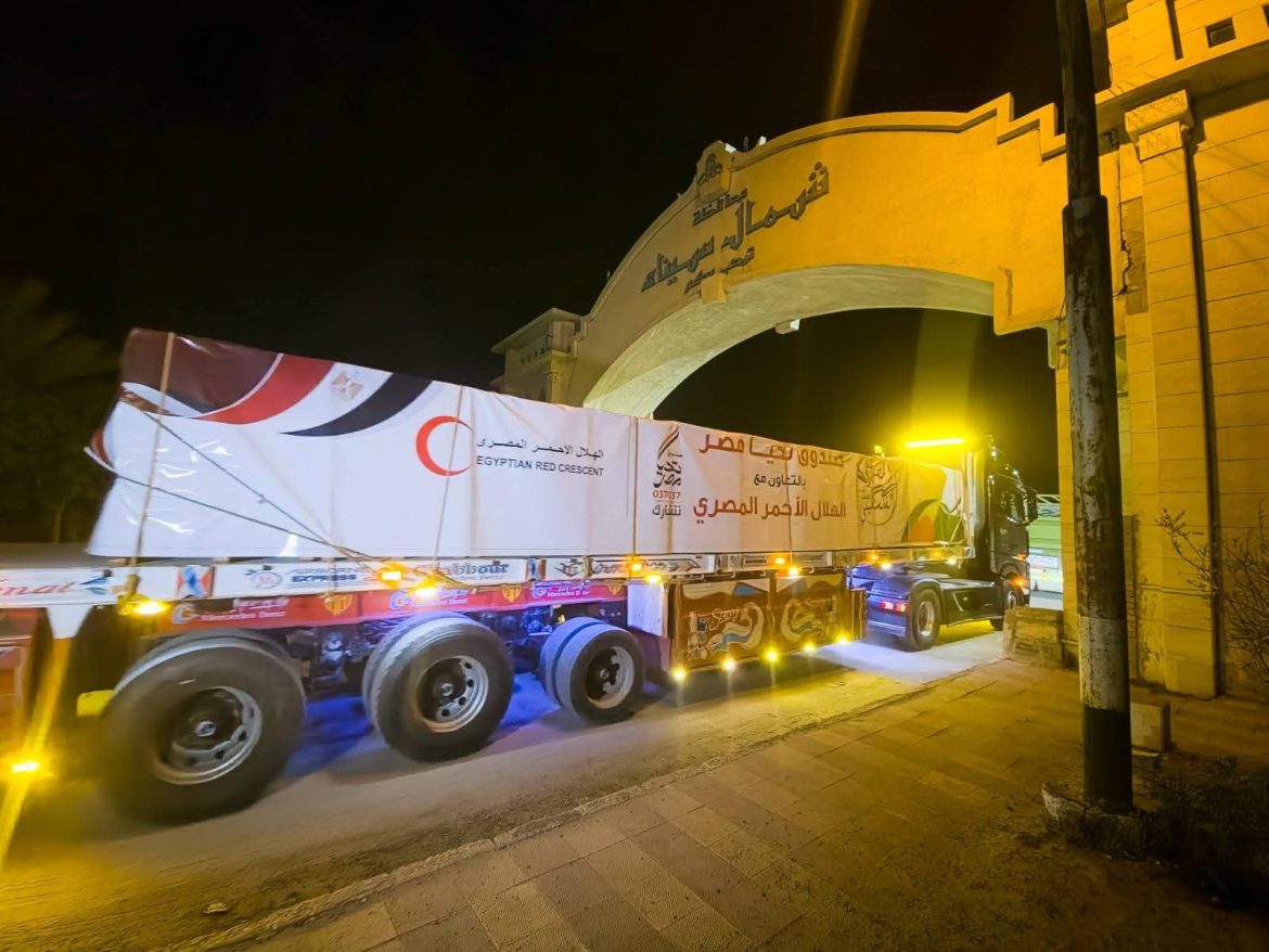 تحيا مصر يطلق قافلة بأكثر من 350 طن من المساعدات لقطاع غزة