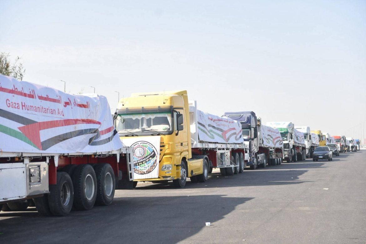 التموين تطلق قافلة المساعدات الـ16 قطاع غزة بالتعاون مع هيئة الإغاثة الكاثوليكية